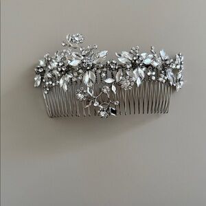 Crystal Embellished Silver Hair Comb